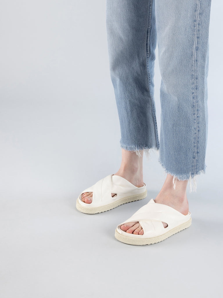 SANDS 103 - White Leather Slide Sandals Women Officine Creative - 7
