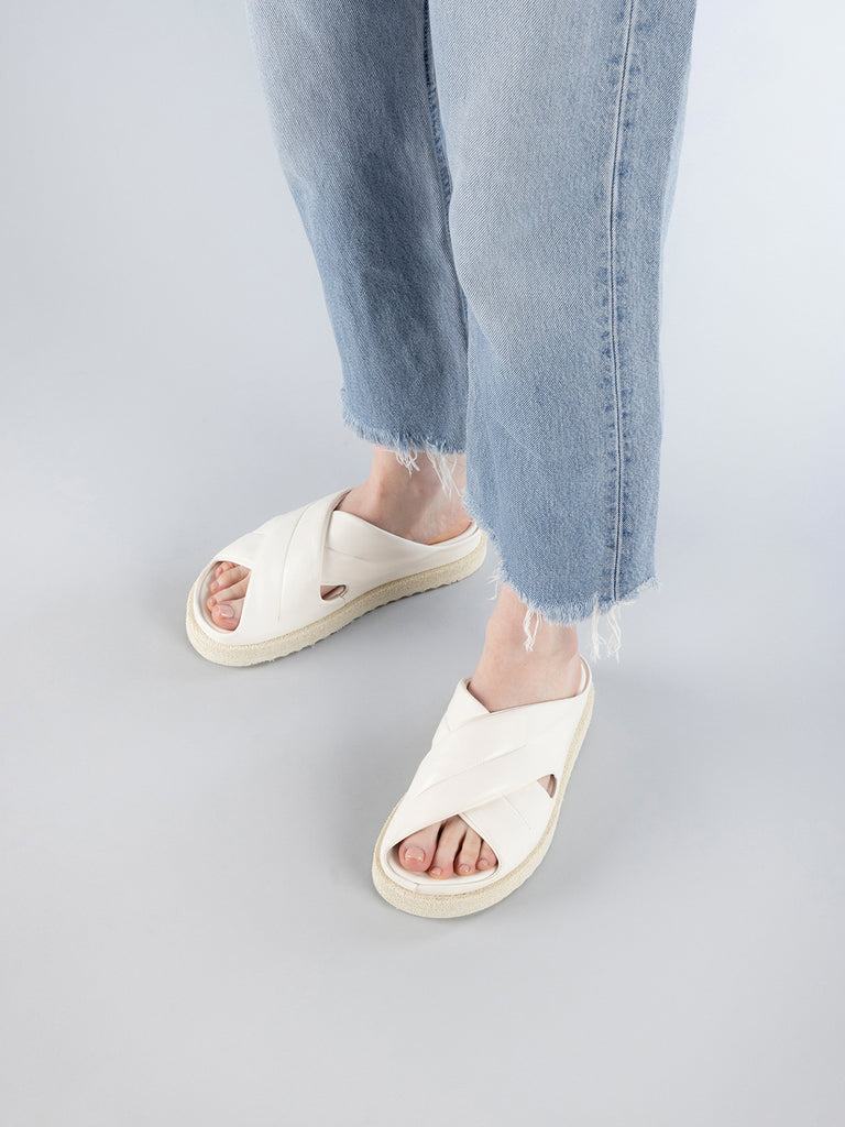 SANDS 103 - White Leather Slide Sandals Women Officine Creative - 6