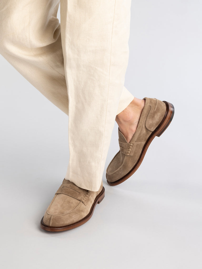 SAX 001 - Taupe Suede Penny Loafers Men Officine Creative - 6