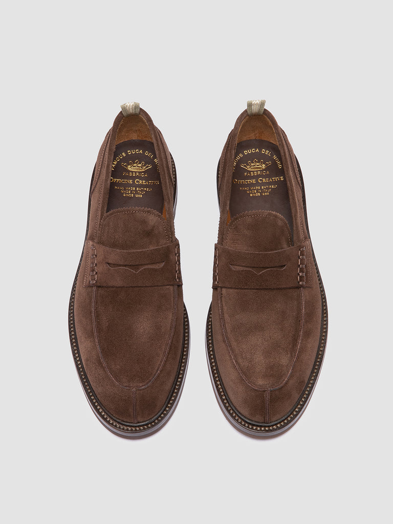 SAX FLEXI 001 - Mocassini Penny in Pelle Scamosciata Marrone