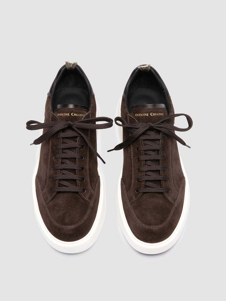 SEQUEL 002 - Sneaker Basse in Camoscio e Pelle Marrone