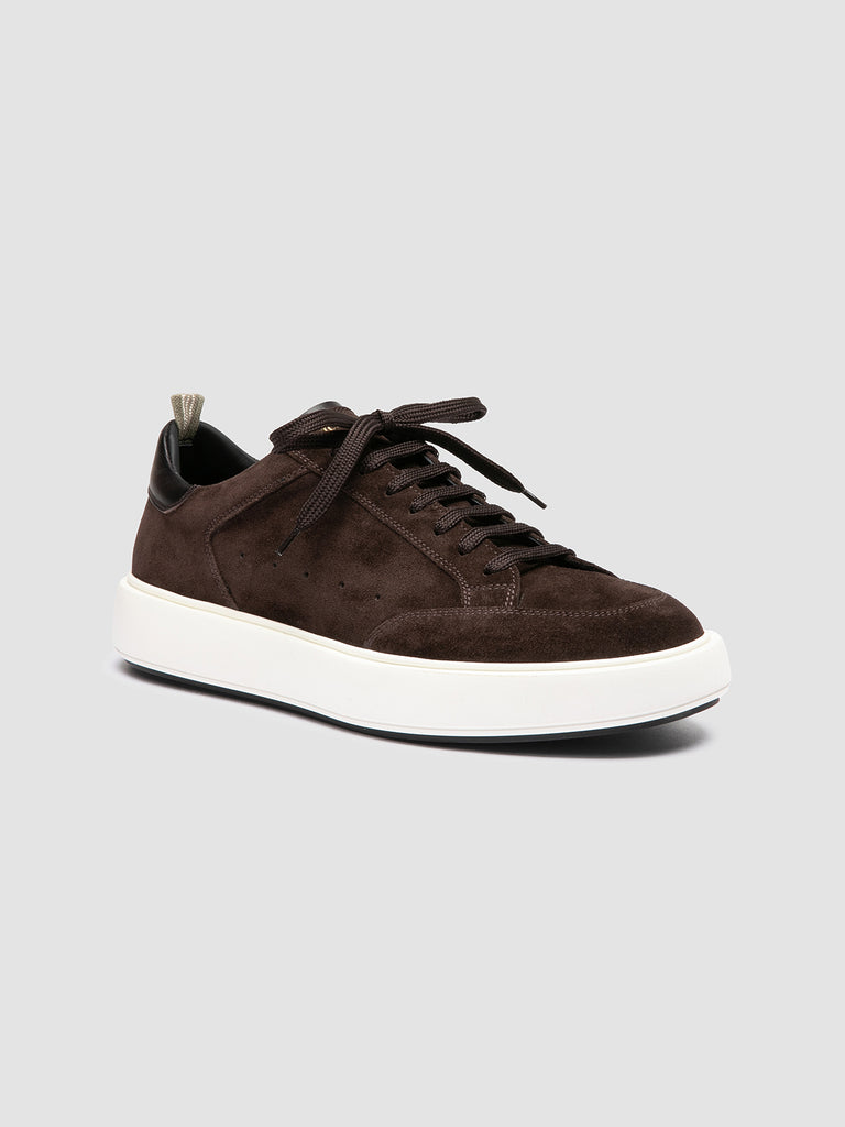 SEQUEL 002 - Sneaker Basse in Camoscio e Pelle Marrone