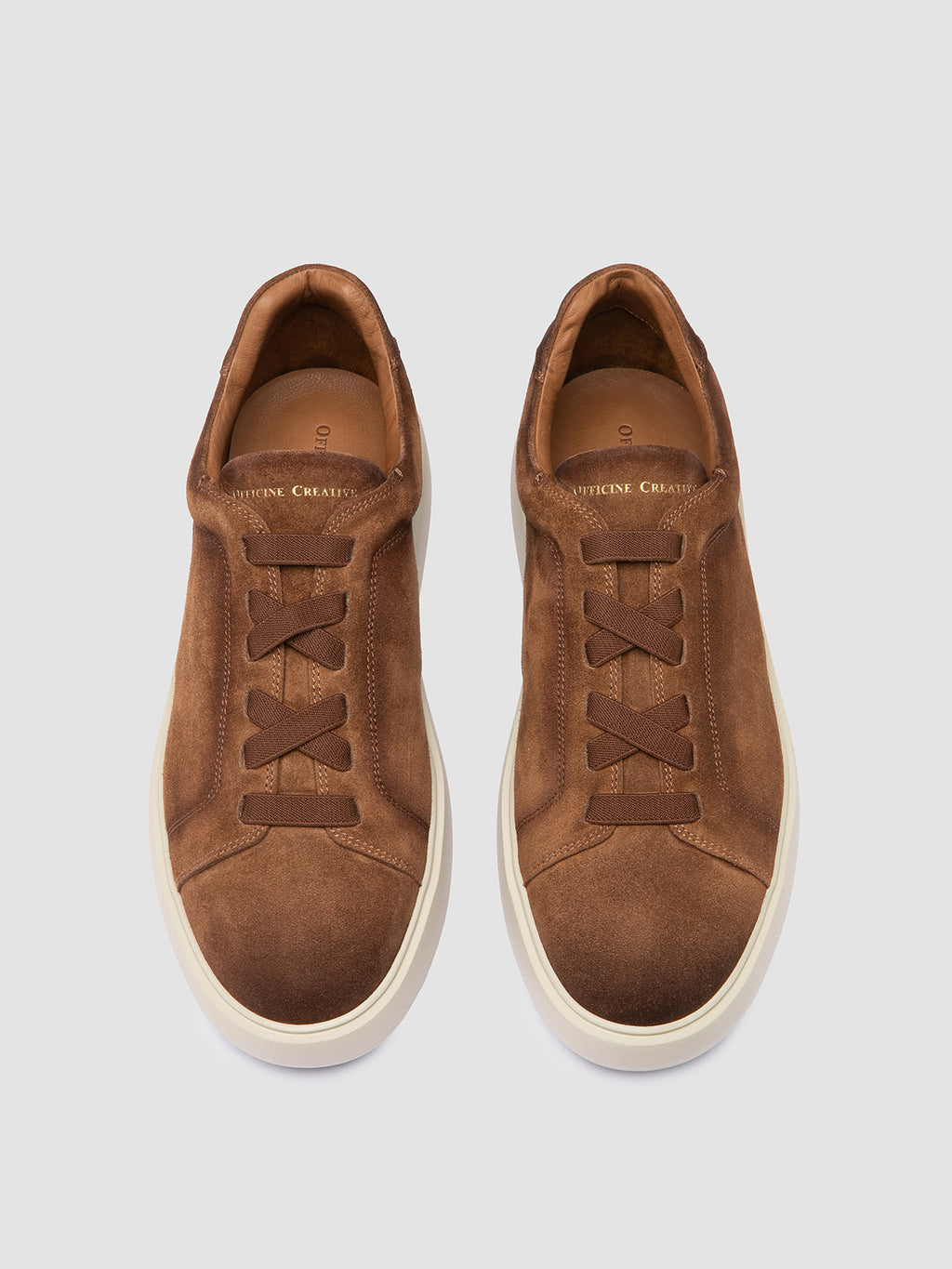 SLOUCH 001 - Sneakers in Pelle Scamosciata Marrone - image 2,side view