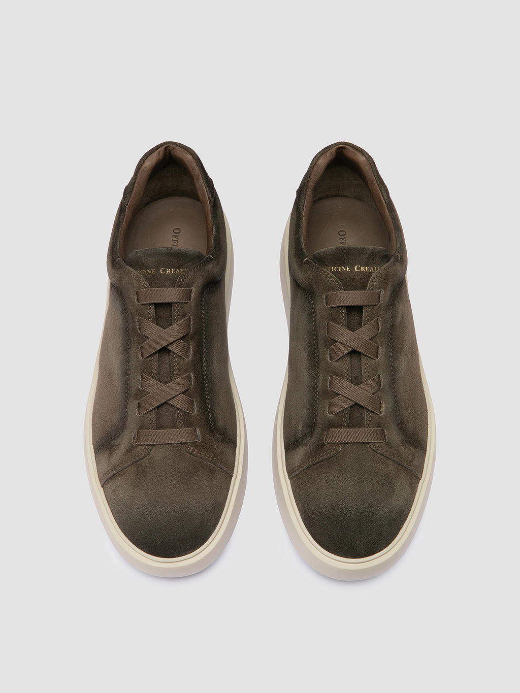 SLOUCH 001 - Sneaker in Pelle Scamosciata Verde - image 2,side view