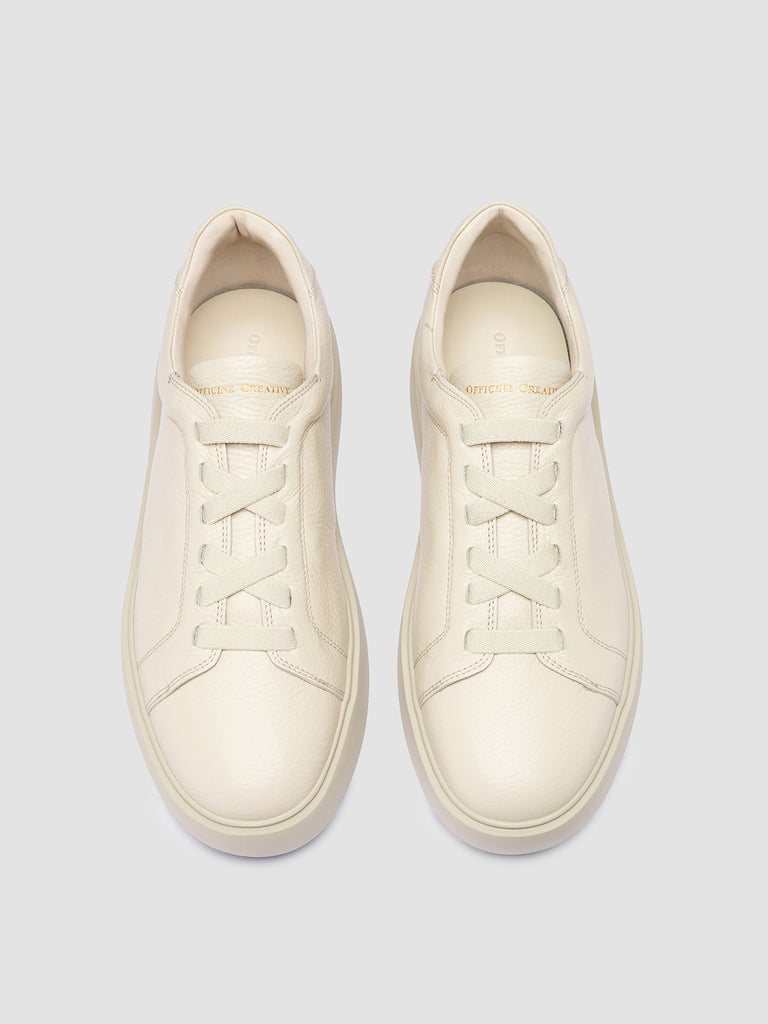 SLOUCH 001 - Sneaker Basse in Pelle Bianca