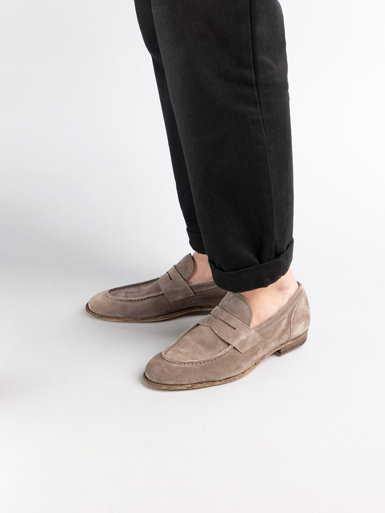 SOLITUDE 001 - Taupe Suede Penny Loafers Men Officine Creative - 7