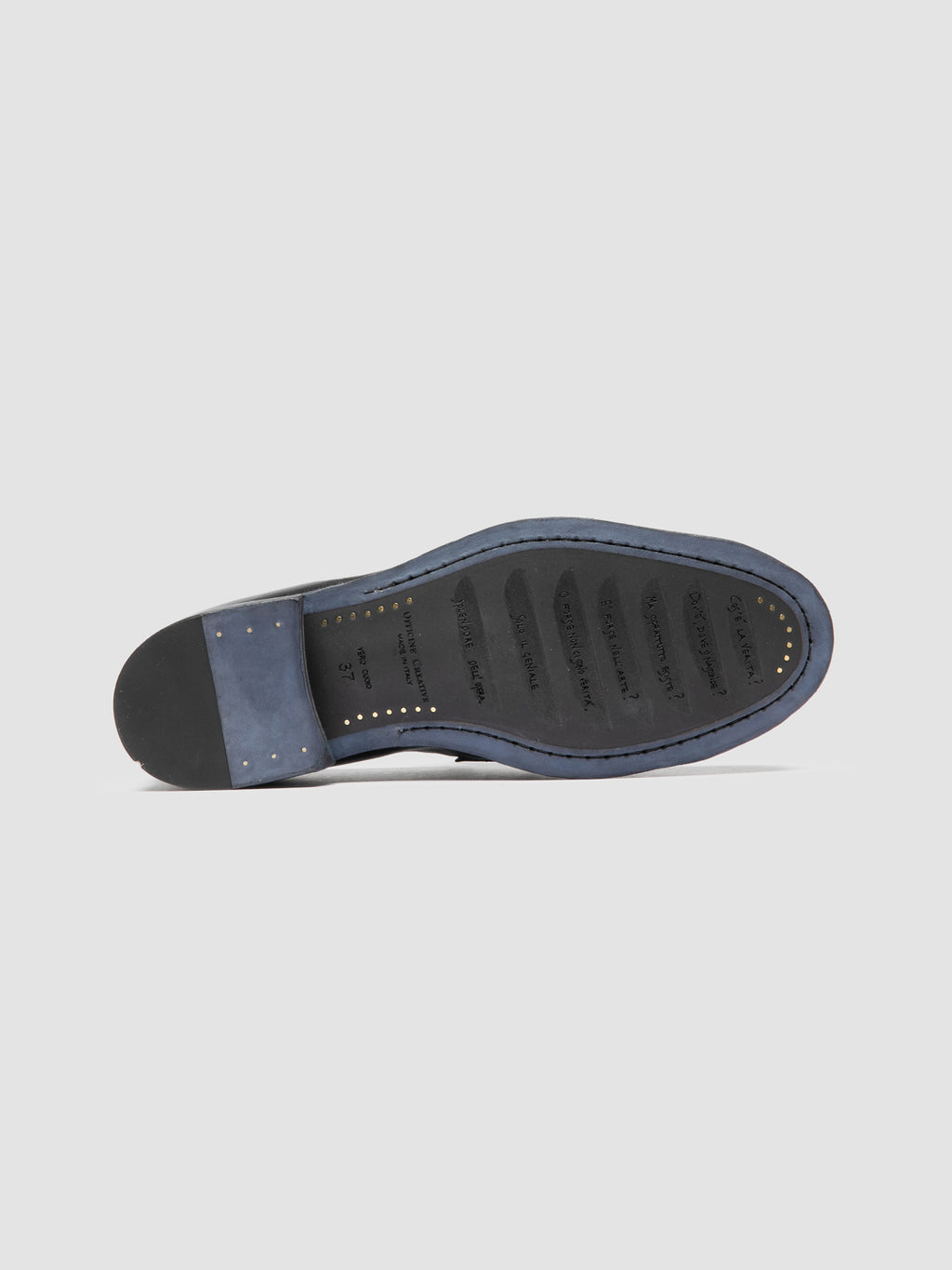 SOLITUDE 108 - Mocassini con Nappine in Pelle Blu