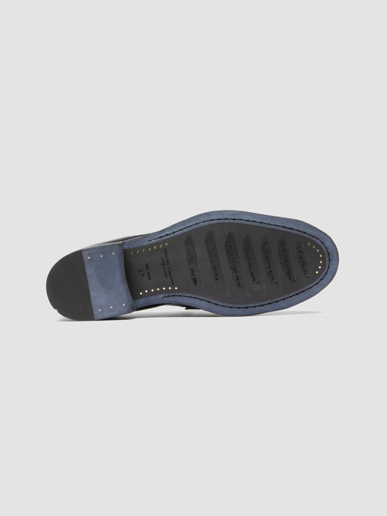 SOLITUDE 108 - Mocassini con Nappine in Pelle Blu