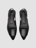 SUE 007 - Black Leather Slingback Sandals