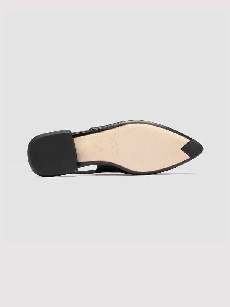 SUE 007 - Black Leather Slingback Sandals
