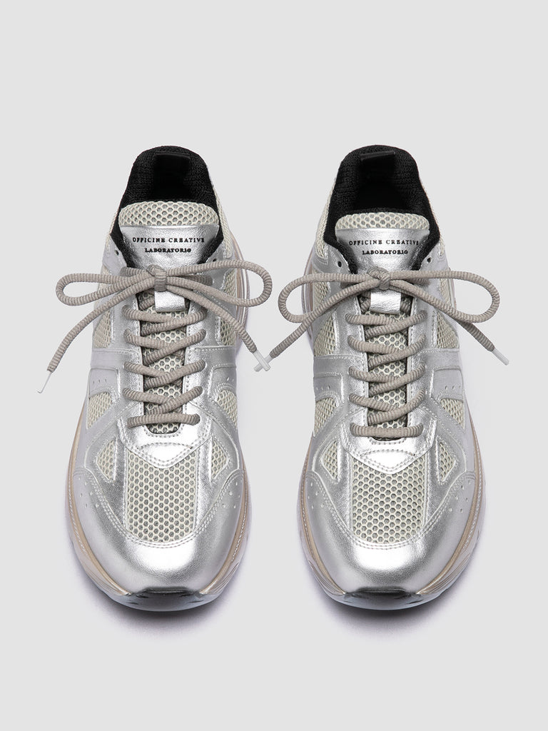 SUPURBIA 101 - Sneaker Basse in Pelle Metallizzata e Mesh