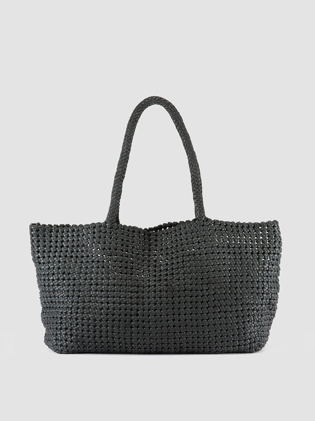 SUSAN 010 - Black Woven Leather Shoulder Bag