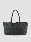 SUSAN 010 - Black Woven Leather Shoulder Bag