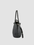 SUSAN 010 - Black Woven Leather Shoulder Bag