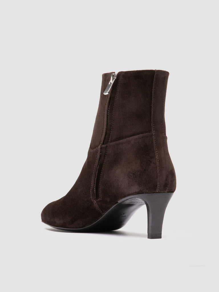 SUZY 005 - Stivali con Zip in Pelle Scamosciata Marrone