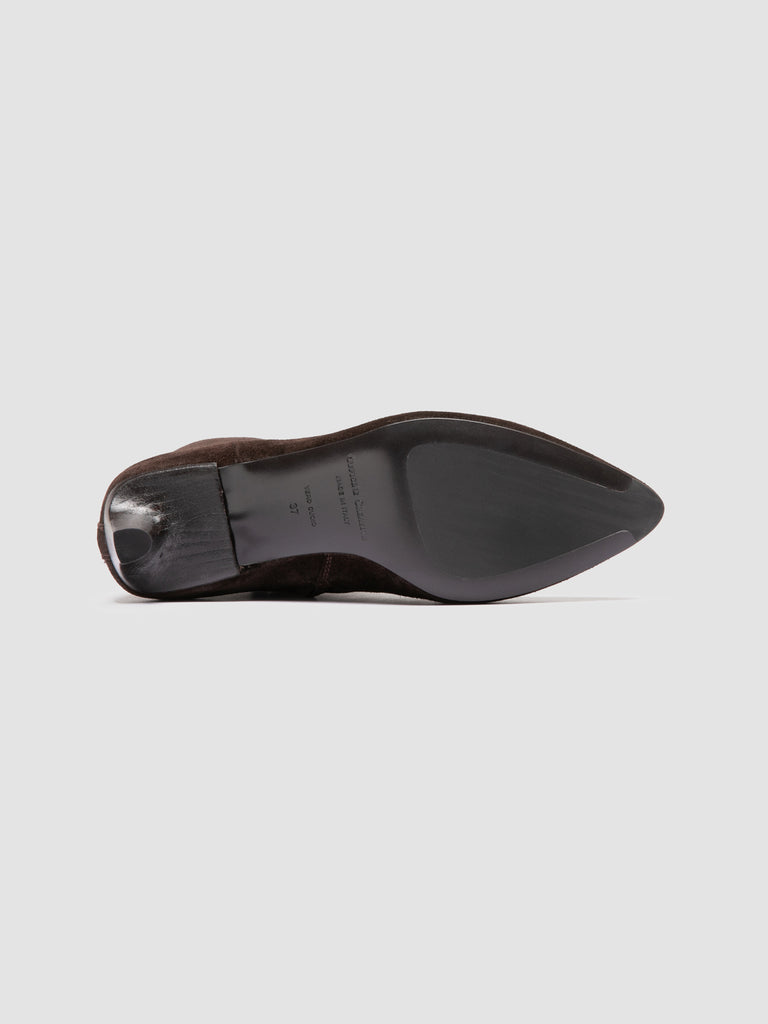 SUZY 005 - Stivali con Zip in Pelle Scamosciata Marrone
