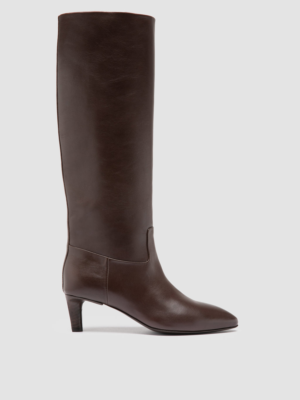 SUZY 006 - Brown Leather Zipped Boots - image 1,side view