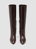 SUZY 006 - Brown Leather Zipped Boots - thumb image 2,side view