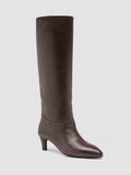 SUZY 006 - Brown Leather Zipped Boots - thumb image 3,side view