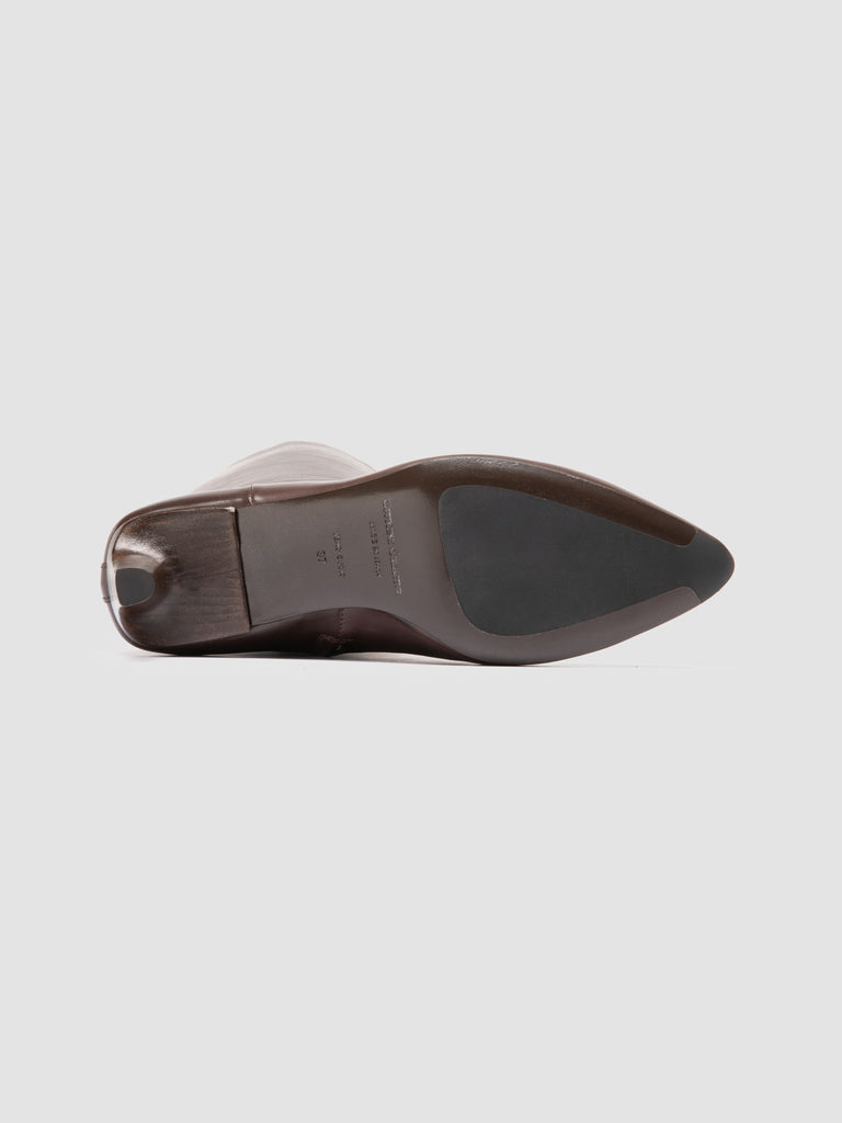 SUZY 006 - Brown Leather Zipped Boots