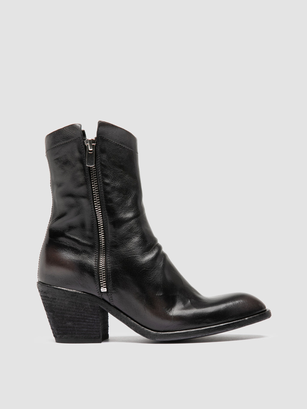 SYDNE 018 - Stivali con Zip in Pelle Nera