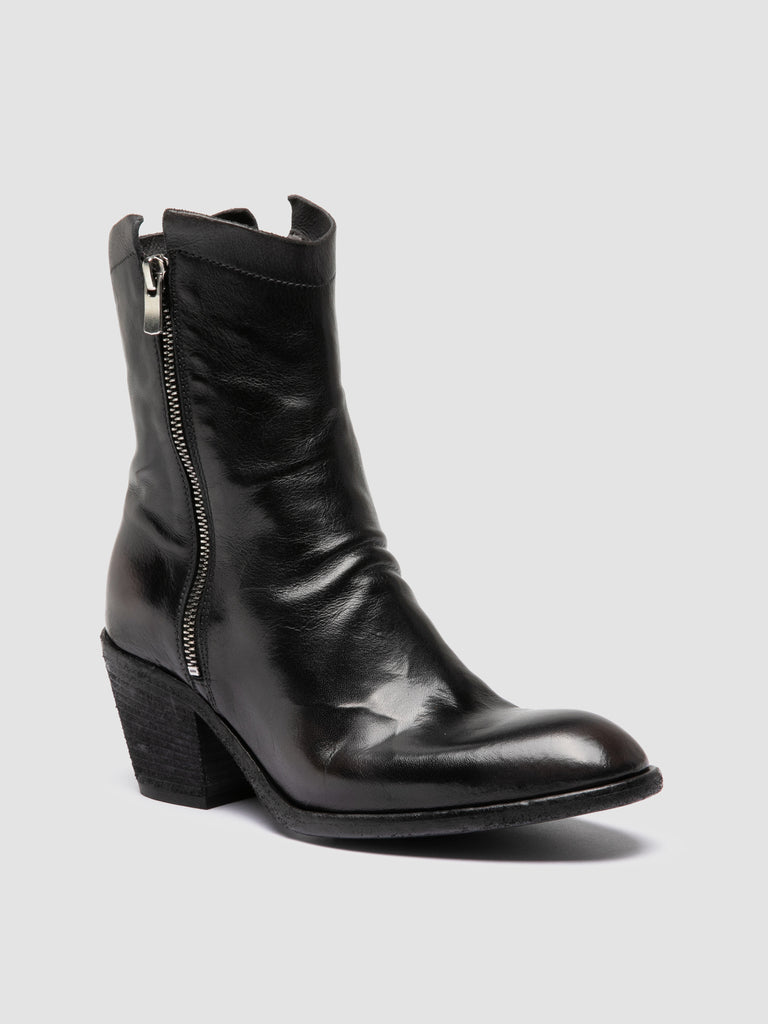 SYDNE 018 - Stivali con Zip in Pelle Nera