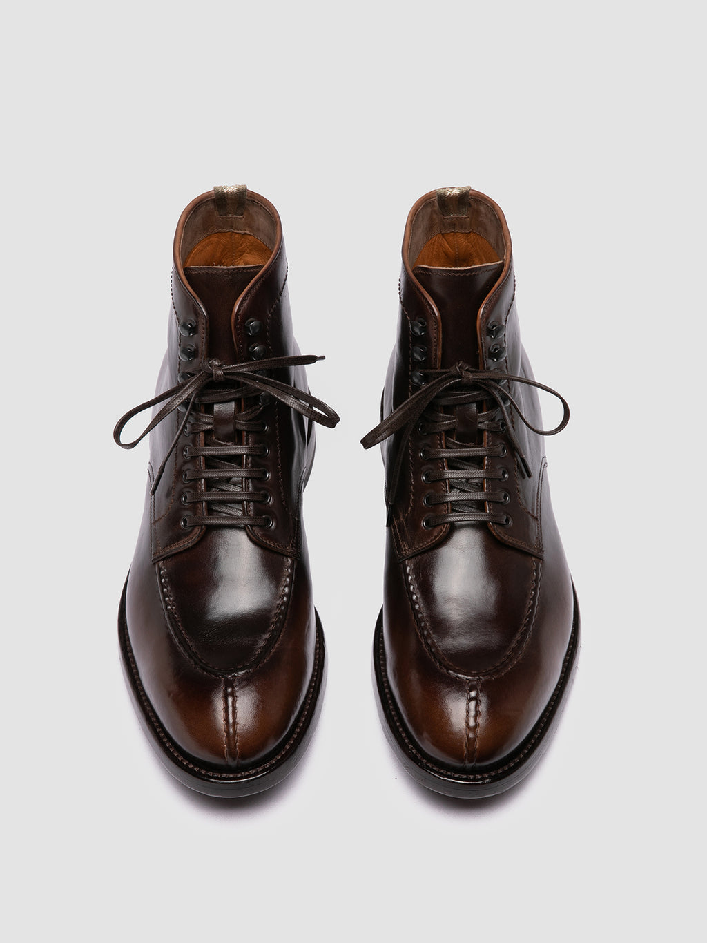 TEMPLE 006 - Brown Leather Lace-up Boots Men Officine Creative - 2