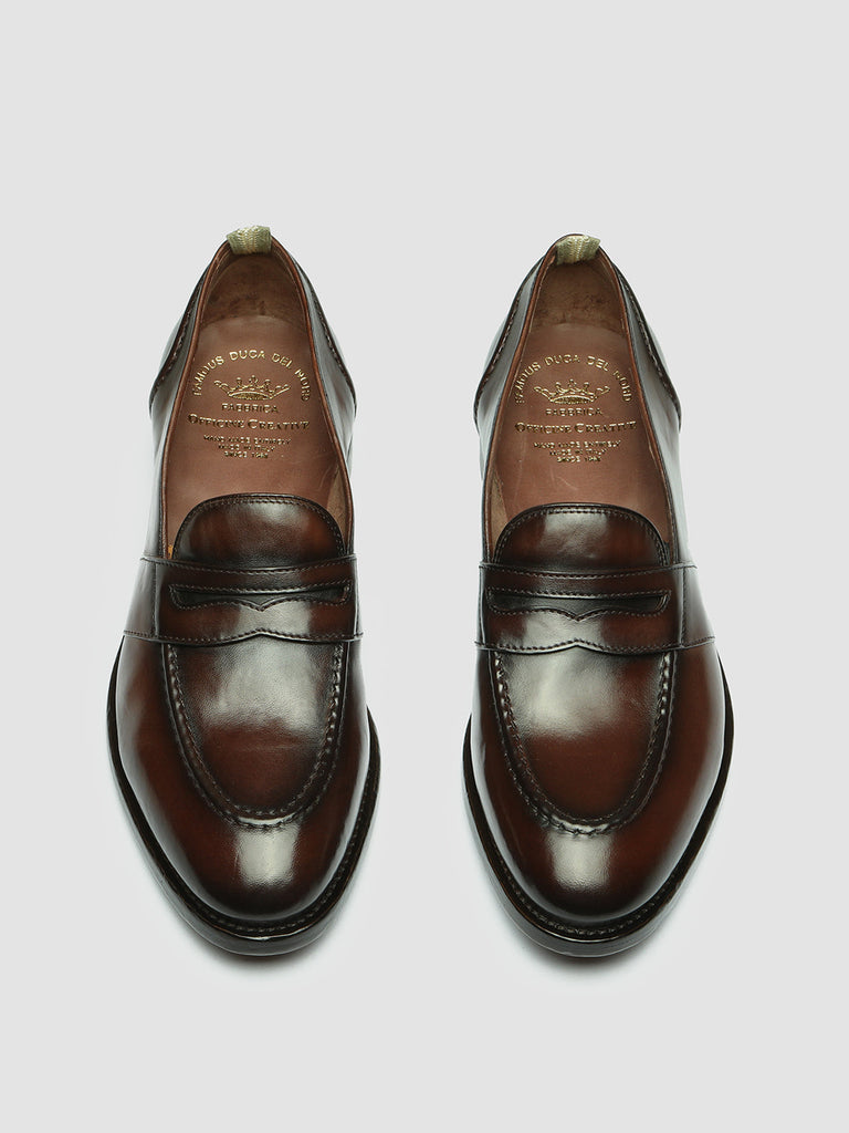 TEMPLE 016 - Burgundy Leather Penny Loafers