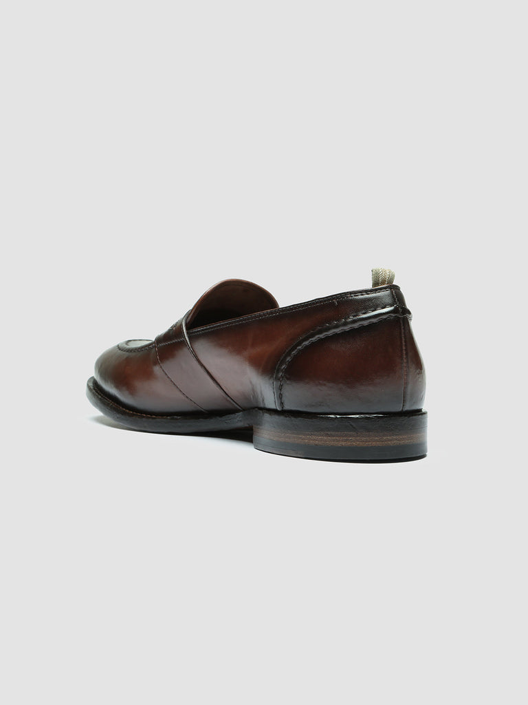TEMPLE 016 - Burgundy Leather Penny Loafers