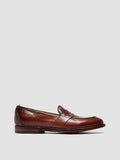 TEMPLE 016 - Brown Leather Penny Loafers
