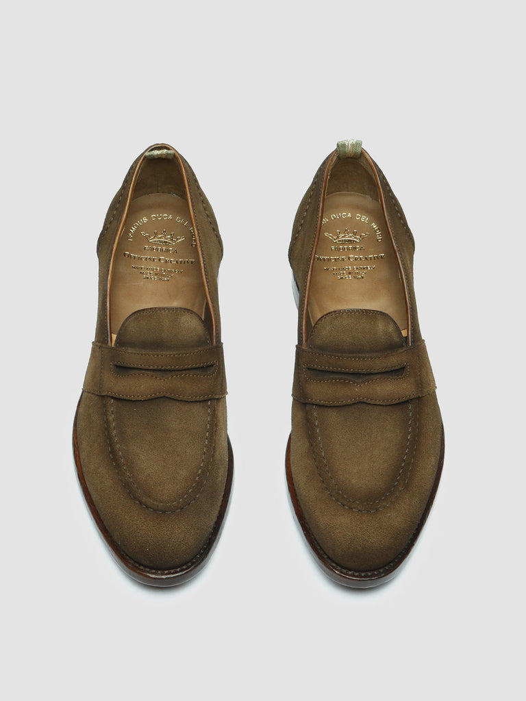 TEMPLE 016_S - Brown Suede Penny Loafers