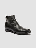 TEMPUS 034 - Black Leather Zipped Boots