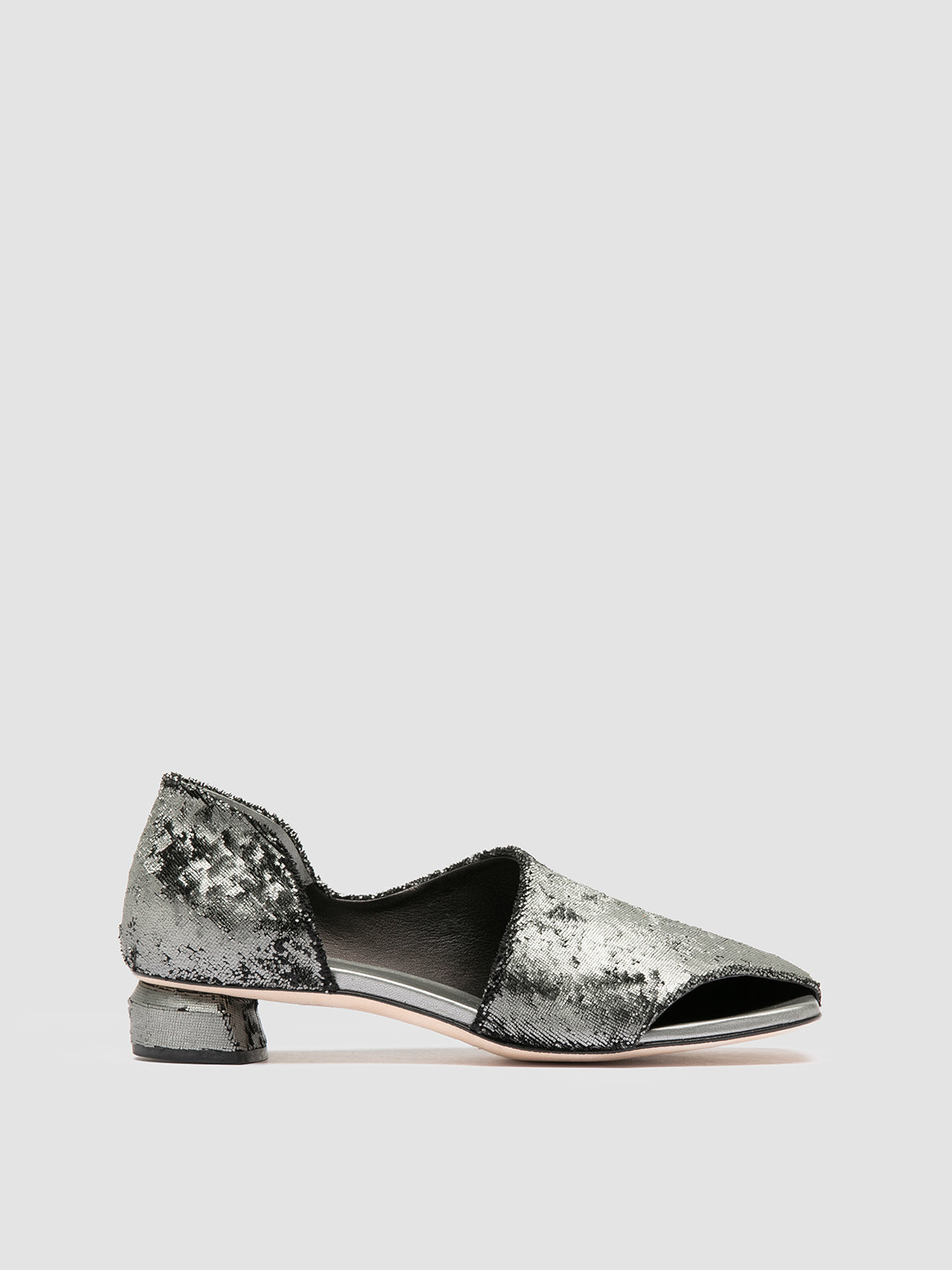 Officine Creative TESSA 009 Silver Leather Mule Sandals