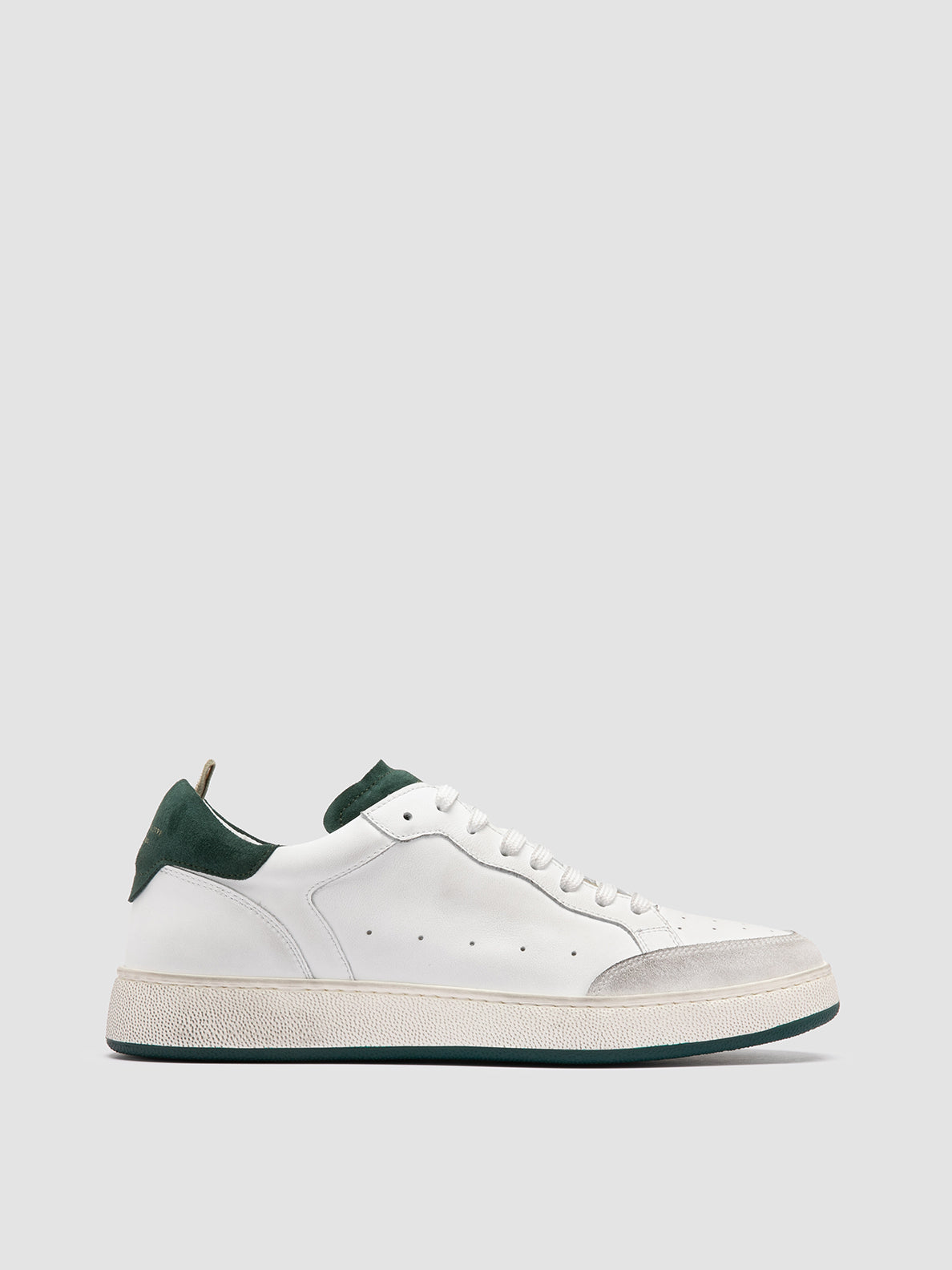 Officine Creative THE ANSWER 001 Sneaker Basse in Camoscio e Pelle Bianca