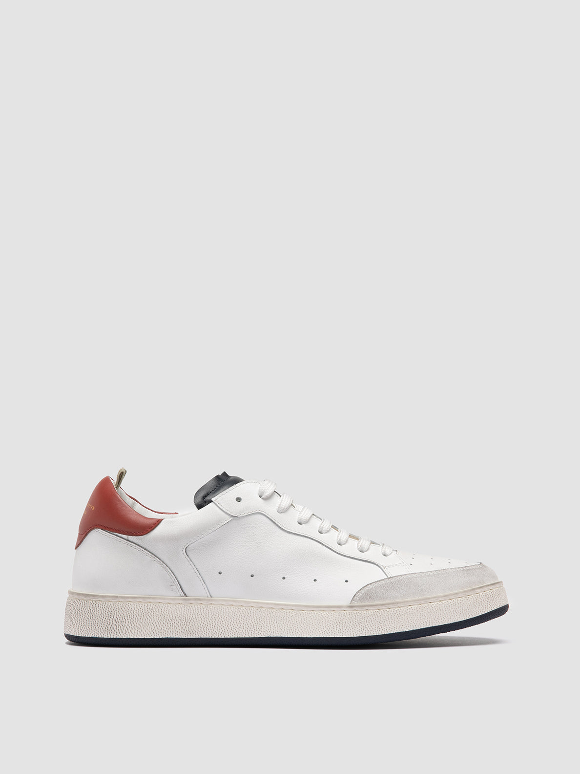 Officine Creative THE ANSWER 001 Sneaker Basse in Camoscio e Pelle Bianca