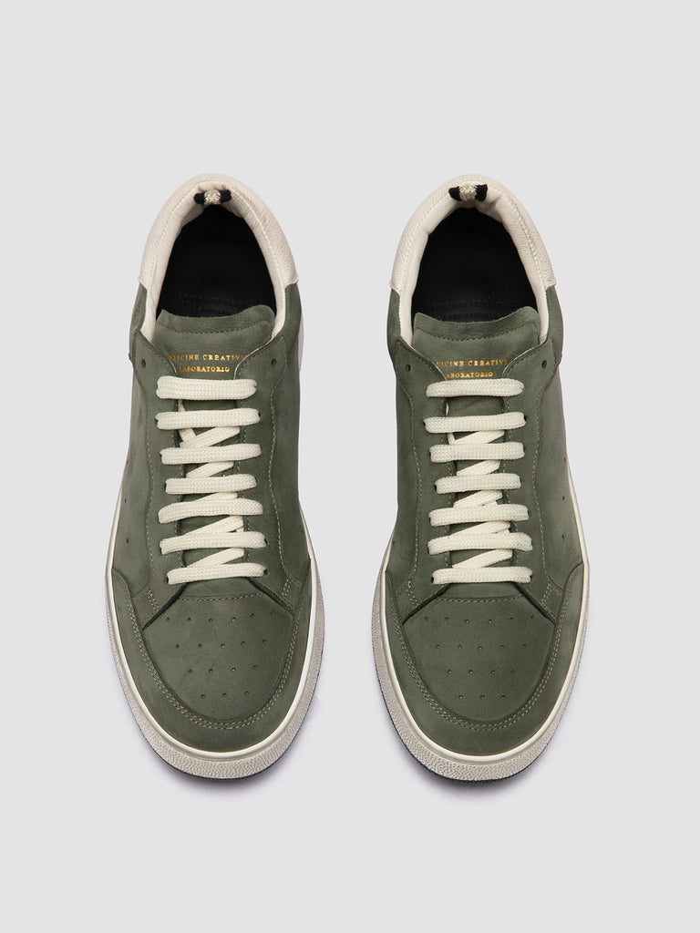 THE ANSWER 002 - Sneaker Basse in Camoscio e Pelle Verde