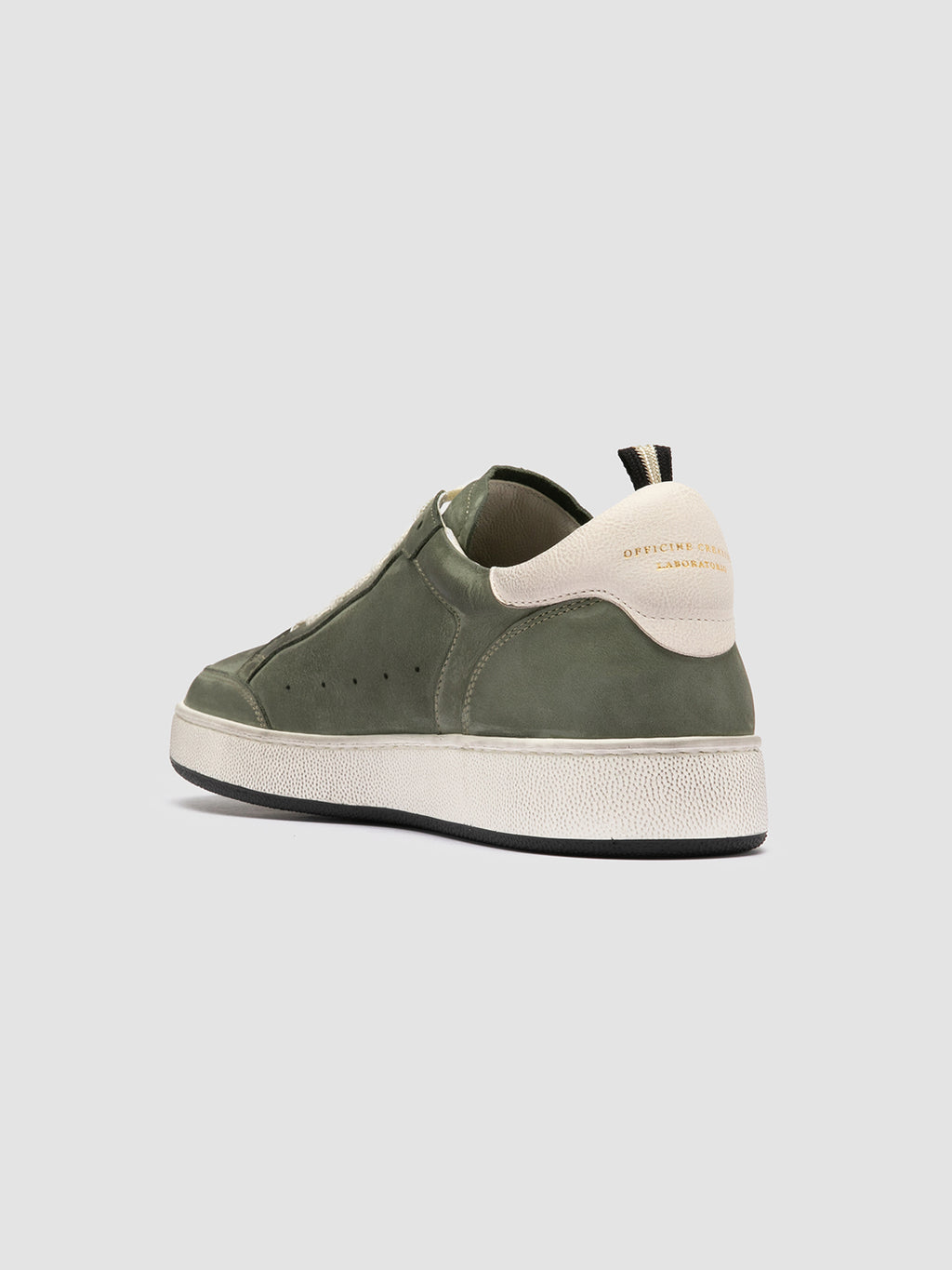 THE ANSWER 002 - Green Leather and Suede Low Top Sneakers Men Officine Creative - 4