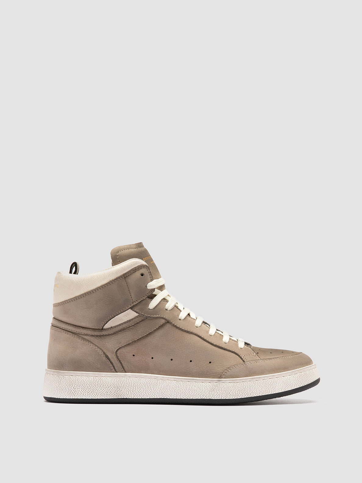 Officine Creative THE ANSWER 004 Sneaker Alte in Camoscio e Pelle Tortora