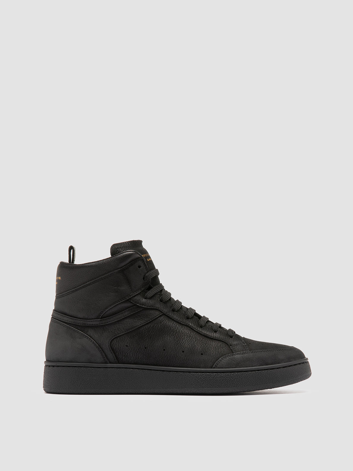Officine Creative THE ANSWER 004 Sneaker Alte in Camoscio e Pelle Nera