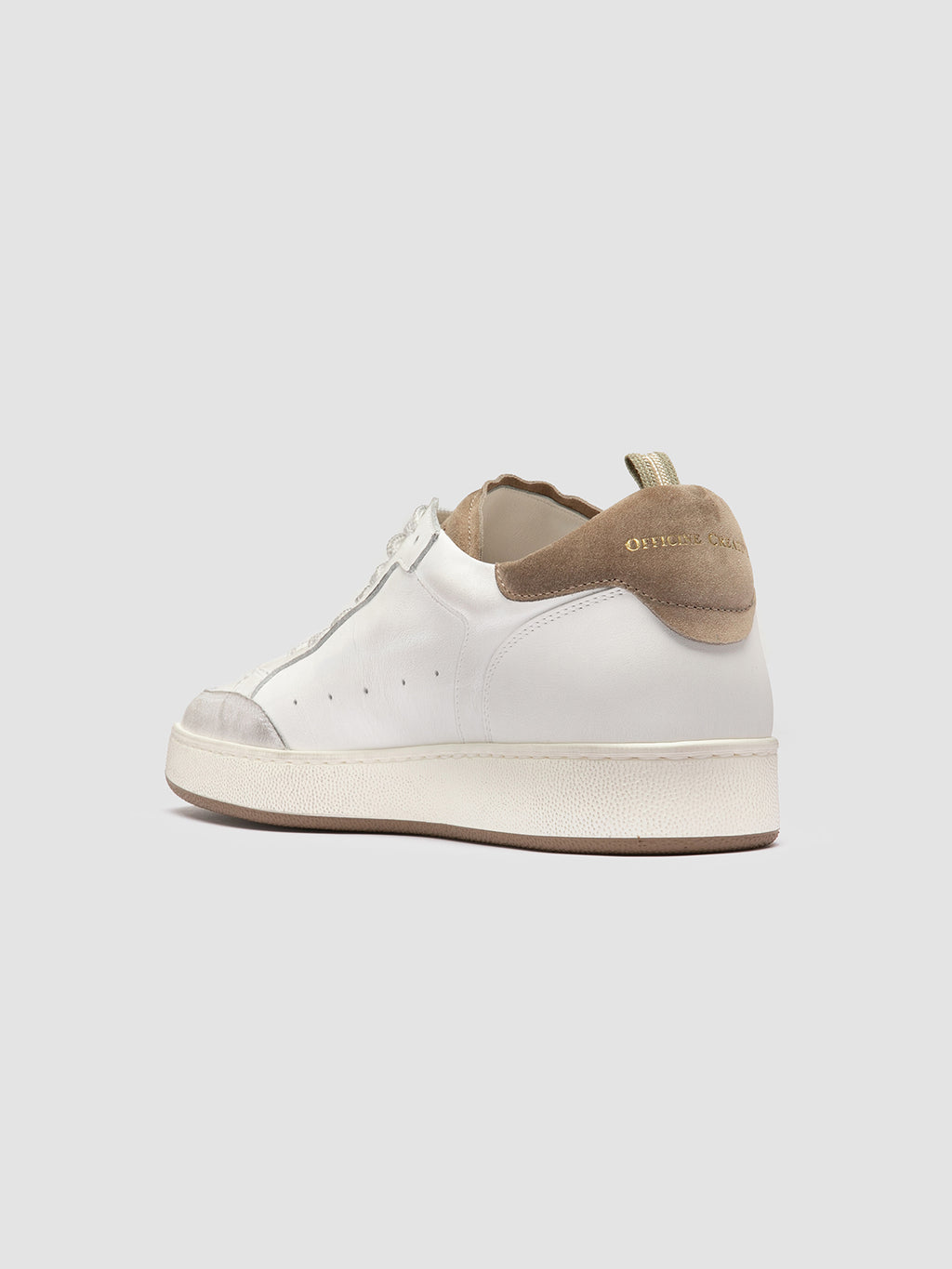 THE ANSWER 001 - Sneaker in Pelle e Pelle Scamosciata Bianca - image 4,side view