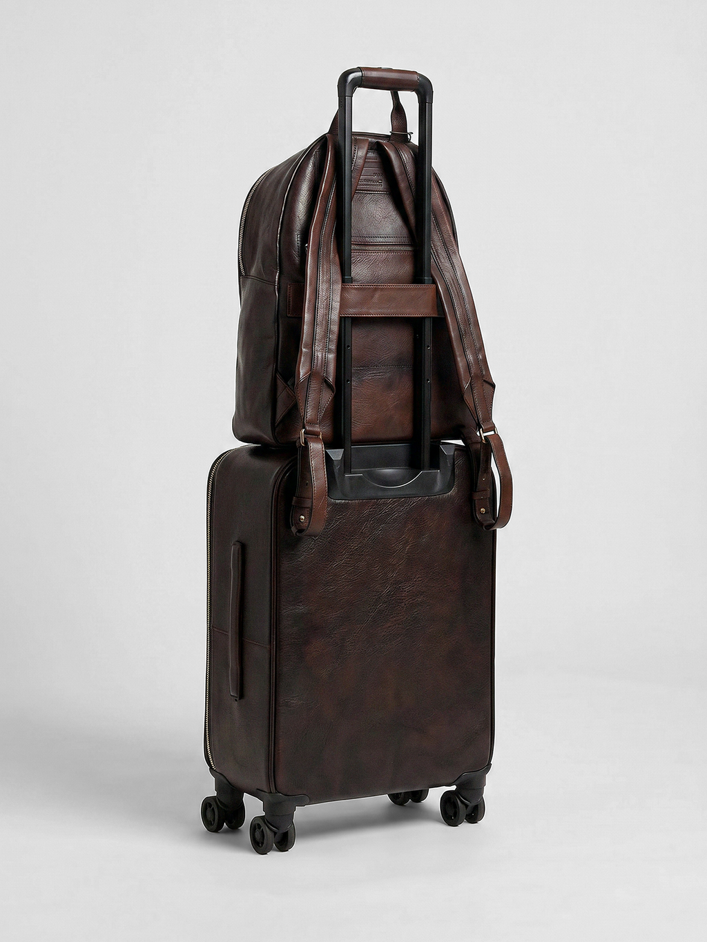 OC PACK 001 - Zaino in Pelle Marrone - image 2,side view