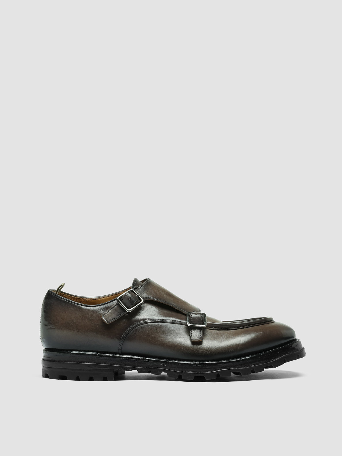 Officine Creative VAIL 012 Gray Leather Monk Shoes