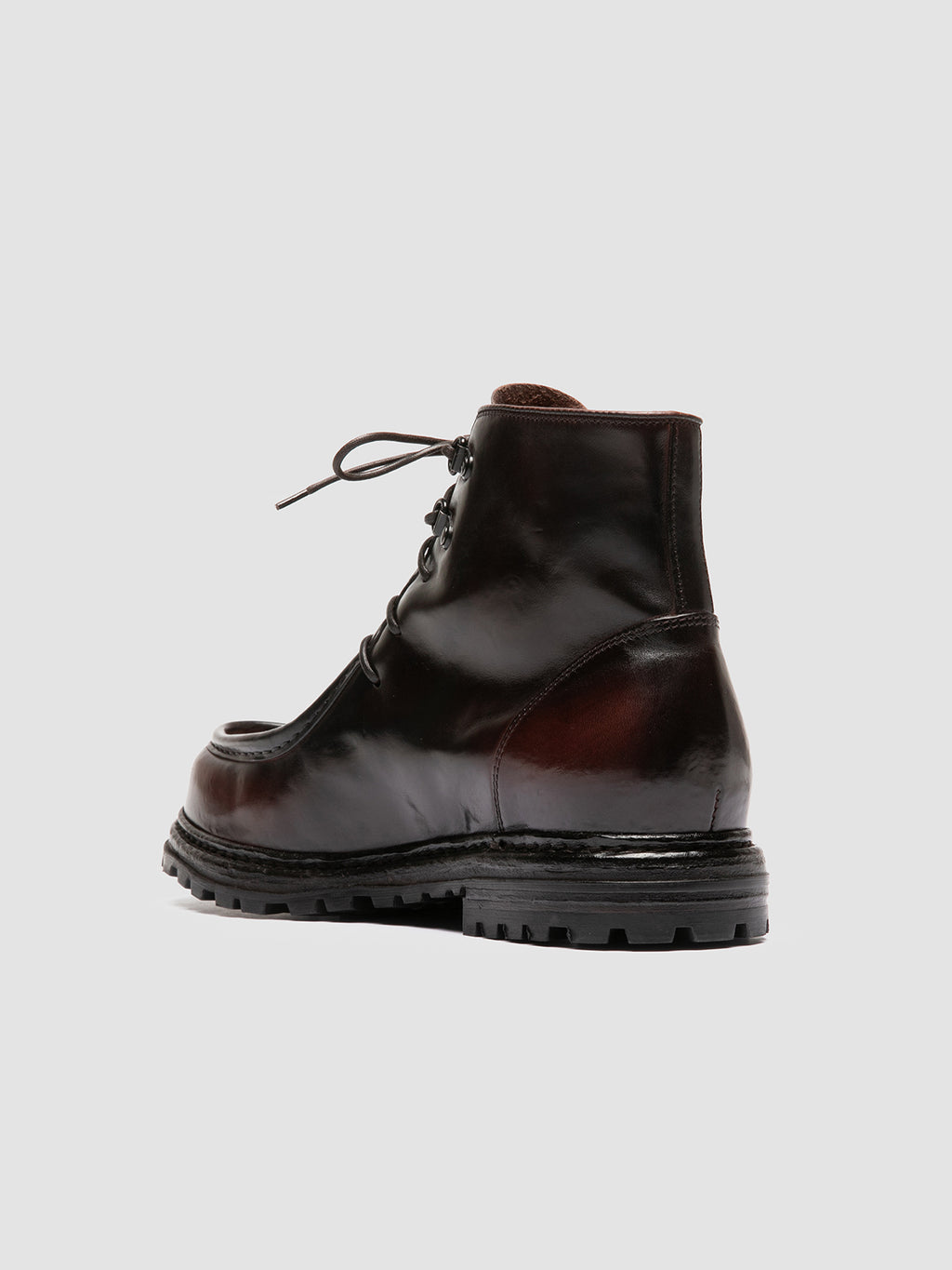 VOLCOV 010 - Burgundy Leather Lace-Up Boots
