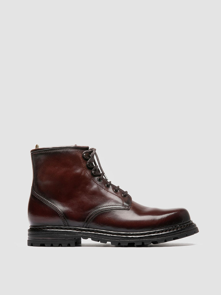 VOLCOV 012 - Stivali Stringati in Pelle Bordeaux