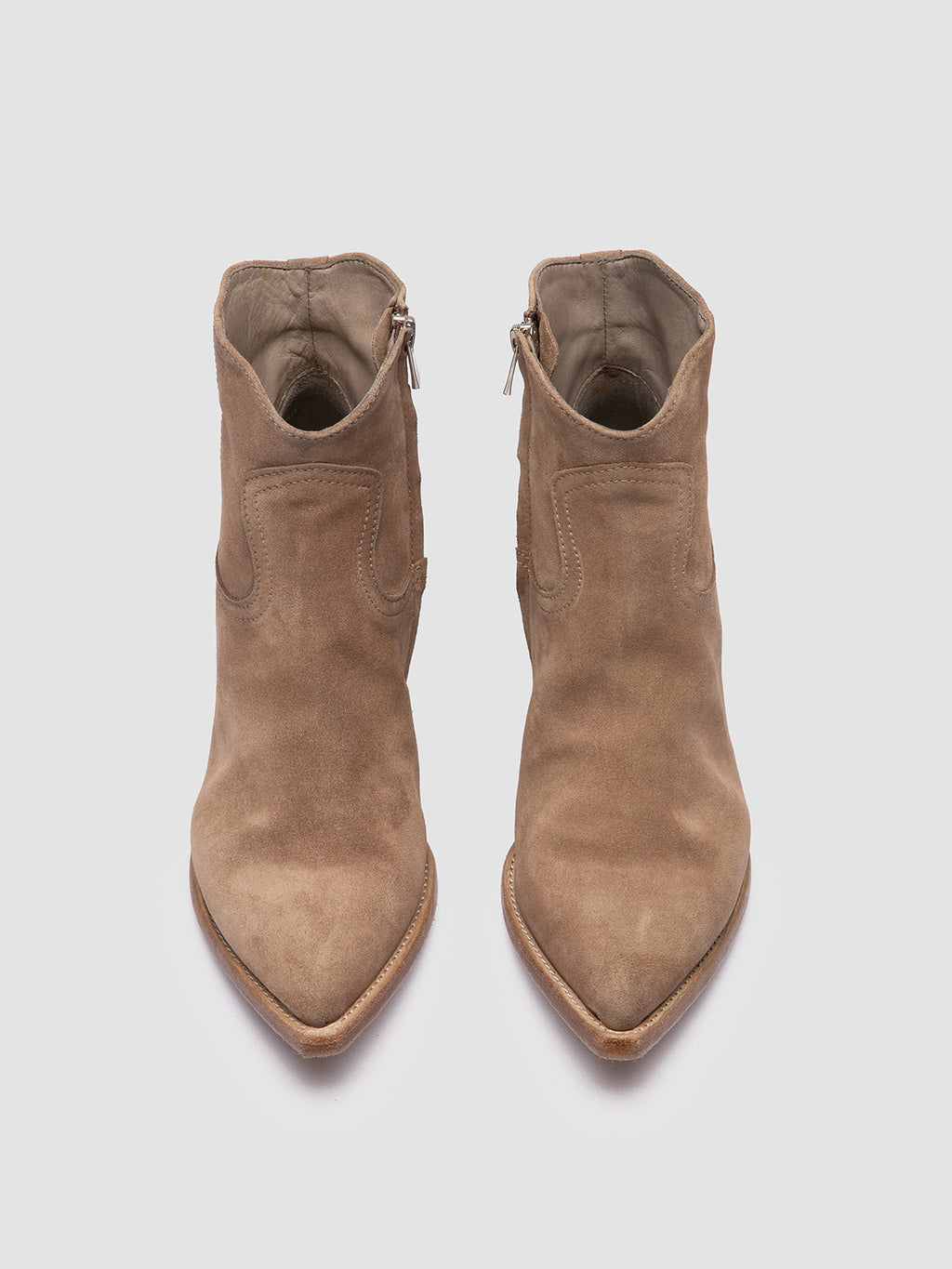 WANDA DD 103 - Beige Suede Zip Boots