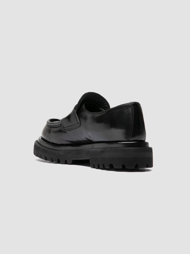 WISAL DD 101 - Black Leather Penny Loafers