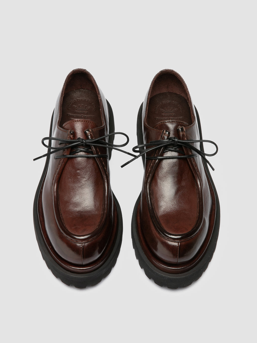 WISAL DD 125 - Burgundy Leather Derby Shoes Officine Creative - 2