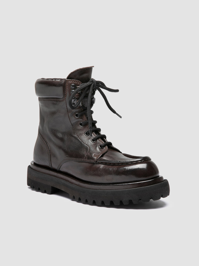 WISAL DD 126 - Brown Leather Lace Up Boots