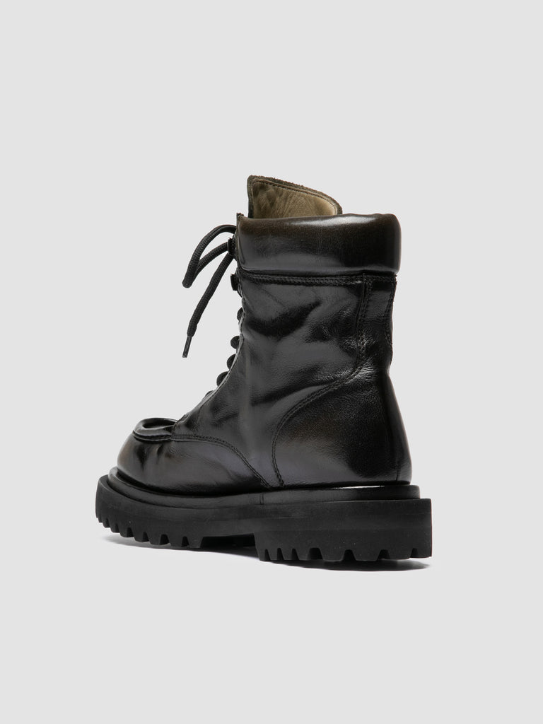 WISAL DD 126 - Stivali Stringati in Pelle Verde Scuro