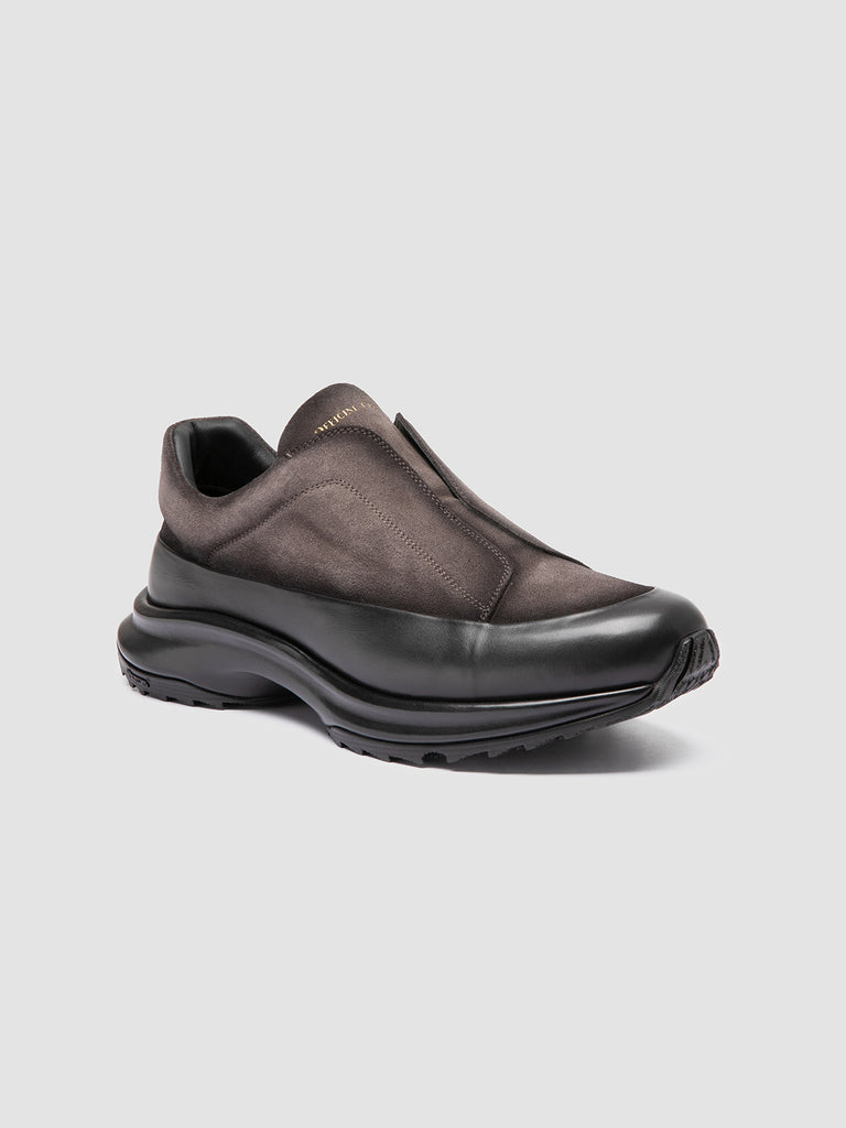 ZODIAC 001 - Sneaker Basse in Camoscio e Pelle Grigia